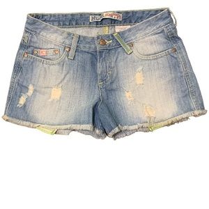 Vintage Mudd Jean Shorts Distressed Low Rise Raw Hem Sz 3